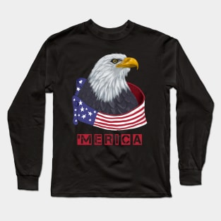 4th Of July Merica Bald Eagle T-Shirt Long Sleeve T-Shirt